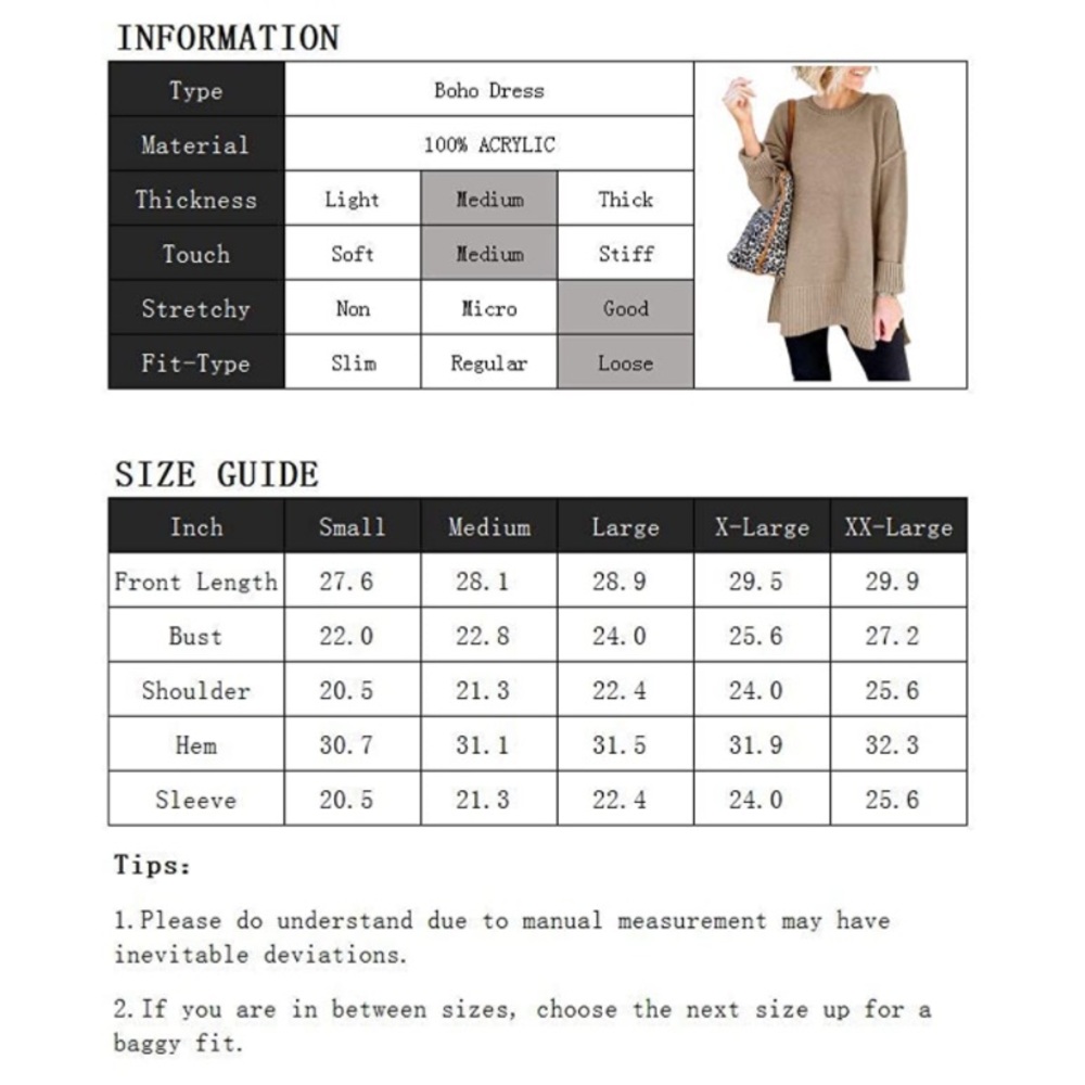 New Oversized Sweaters Soft Side Split - image 7